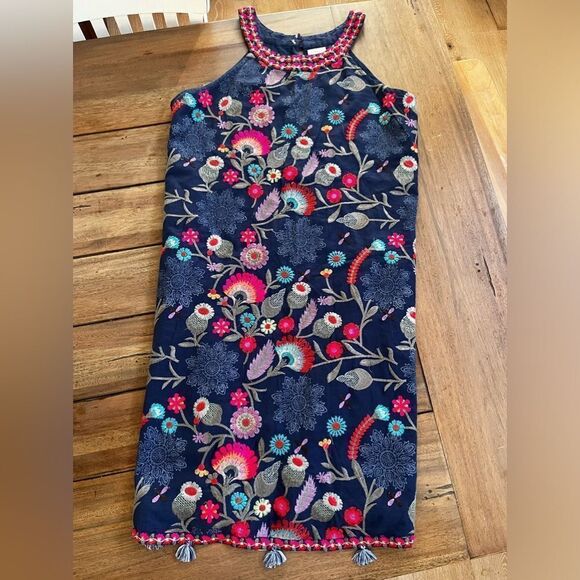 LulaSoul Floral Embroidered Halter Midi Dress! Size X - Picture 2 of 11